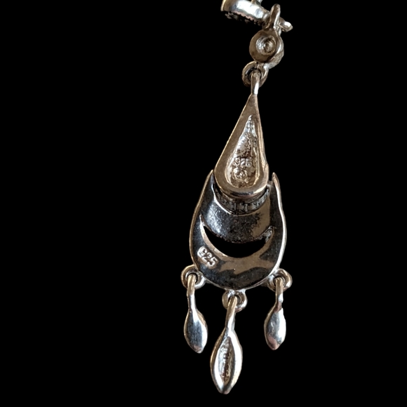 Beautiful sterling silver and marcasite earrings - Picture 3 of 3